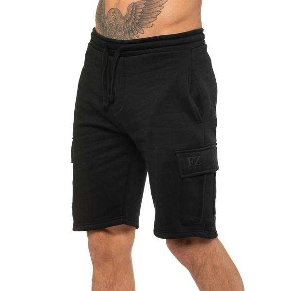 Enzo Mens Fleece Shorts - Black