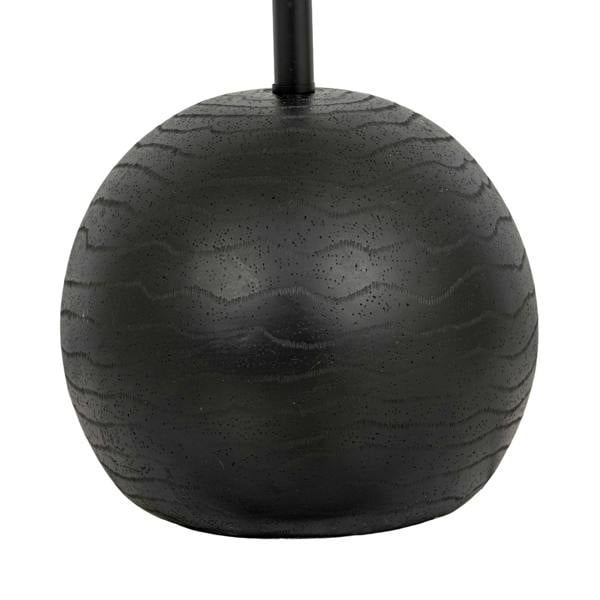 Black Cannon Floor Lamp With Hessian Shade