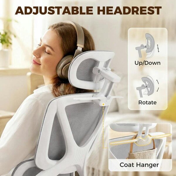Ergonomic and Adjustable Office Chair - Grey