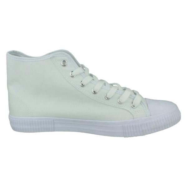 Spot On Mens Spot On Lace Up Hi Top Canvas Shoes A3076