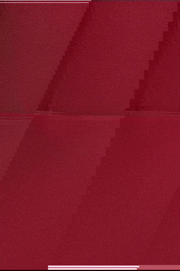 Plunging Neck Pleated Sleeve Scuba Mini Dress - Burgundy Red DR4798