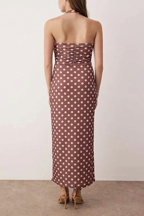 WOVCOR Polka Dot Maxi Knit Dress