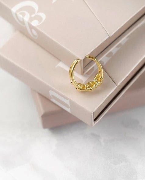 Elk & Bloom Thick 18K Gold Chain Link Ring