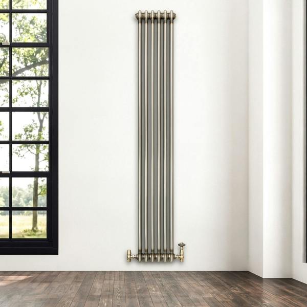 Monstershop Traditional 2 Column Radiator - 1800 x 290mm - Raw Metal