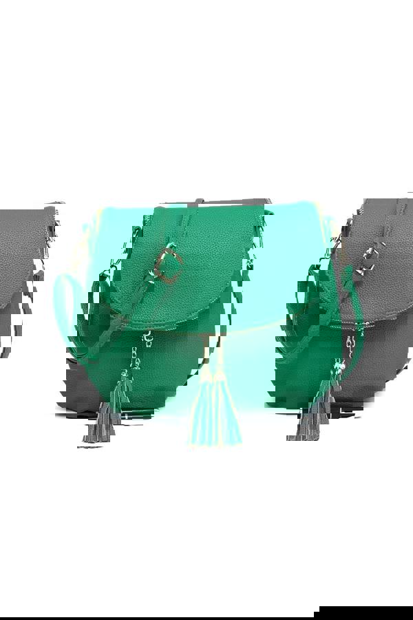 Pluspup Tassel Flap Shoulder Bag with Adjustable Strap and Inner Pocket