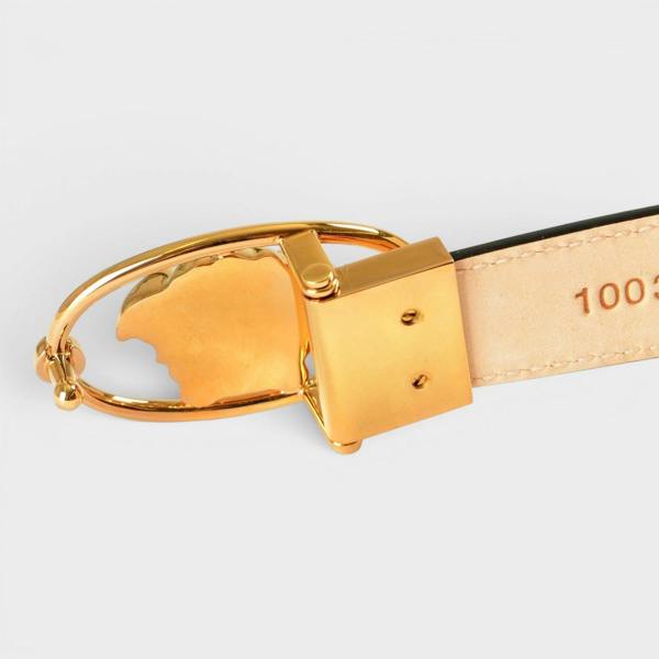 Versace Belt Patent Leather Medusa Gold Red