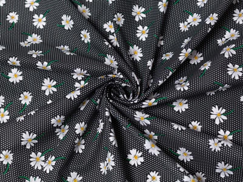 Minerva Core Range Printed Polycotton Fabric - Flowers Design Dressmaking Fabric, 112.5 cm / 45" Wide - per metre