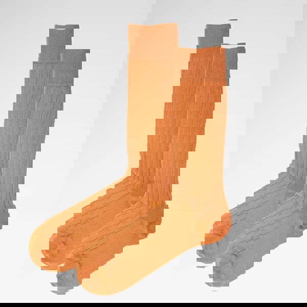 Jemsox Clay Orange Recycled Rib Men’s Socks | Eco-Friendly & Stylish