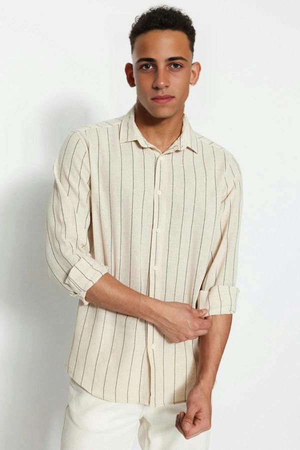 WOVCOR Striped Regular Fit Textured Men’s Shirt