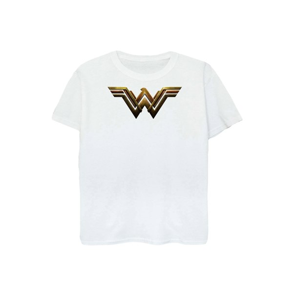 Wonder Woman Womens Logo Cotton Boyfriend T-Shirt - White