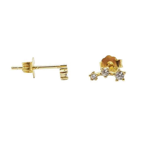 Tiny Diamond April Birthstone Climber Stud Earrings