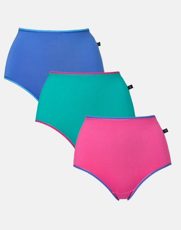 British Boxers Three-pack Women's Cotton Full Briefs - Amusements