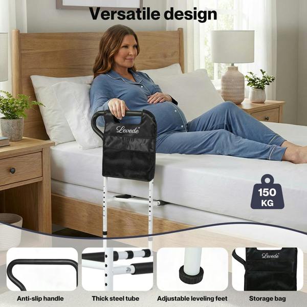 Levede Safety Bed Rails Adjustable for Elderly Adult Seniors Assit Mobility Aid