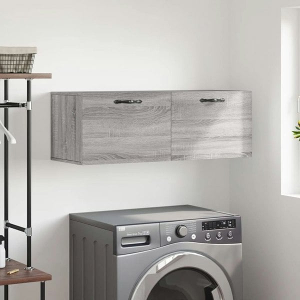 Berkfield Wall Cabinet Grey Sonoma 100x36.5x35 cm Engineered Wood