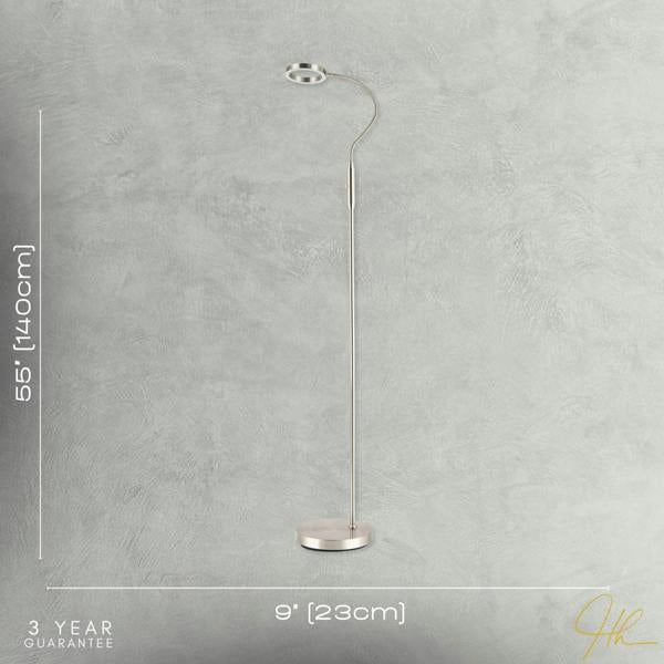 Modern Nickel Task Floor Lamp with LED Halo Ring and CCT Memory Dimmer Image 7