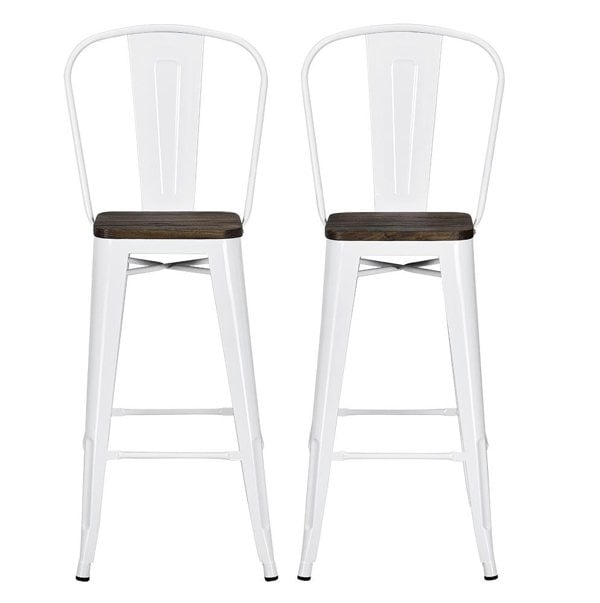 Dorel Home Luxor Barstool in Gun Metal - 2 pieces
