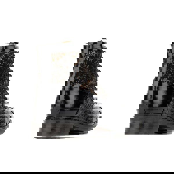 Embassy London Charles - Black & Gold - Men's toe cap dressy leather boot with zip and broguing