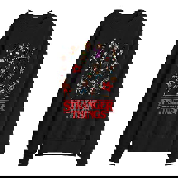 Stranger Things Childrens/Kids Cartoon Characters Sweatshirt - Black