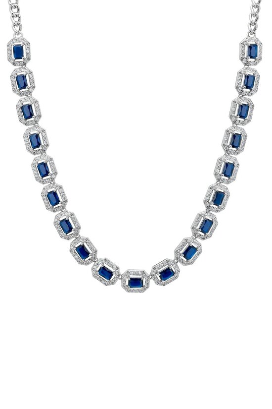 Latelita Whistledown Sapphire Gemstone Necklace Silver