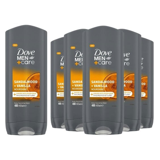 Dove Men+Care Sensitive 3-in-1 Hair, Face and Body Wash 6x400ml
