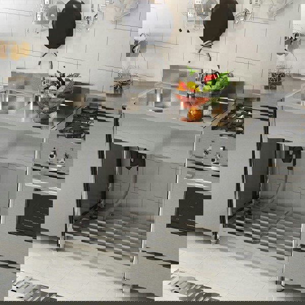 Stainless Steel One Compartment Commercial Sink with Right Drainboard Living and Home