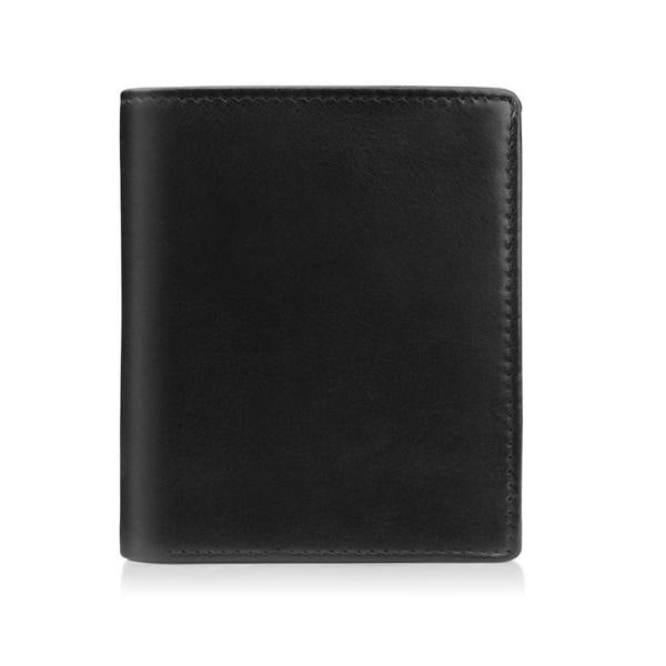 front view of black leather  wallet for men nico tuscan