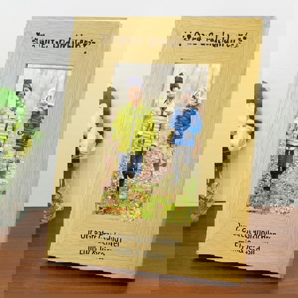 Personalised Memento Company Personalised Great Grandchildren 6x4 Oak Finish Photo Frame