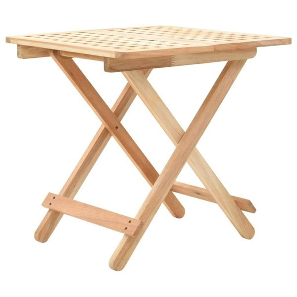 Berkfield Foldable Side Table Solid Walnut Wood 50x50x49 cm
