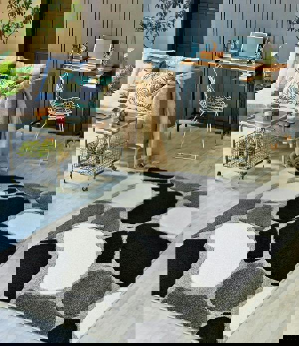 Smart Living Stone Carved Rug  - Grey Black