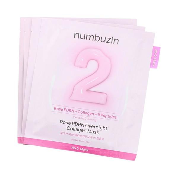 Numbuzin No 2 Rose Pdrn Overnight Collagen Gel Mask 4 x 37g