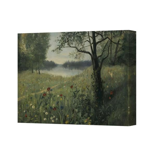 Benjamin Tate Design Lakeside Meadow Canvas Wall Art Landscape Painting
