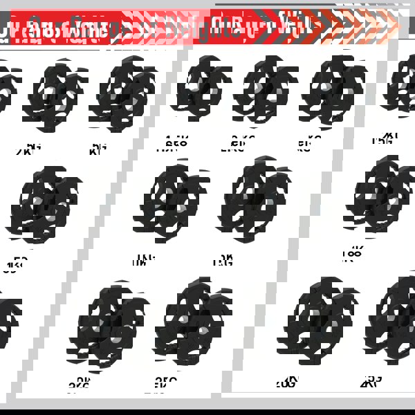 Rubber Weight Plates - 2" Black Tri Grip Olympic Pairs (1.25 - 25 kg) - Body Revolution