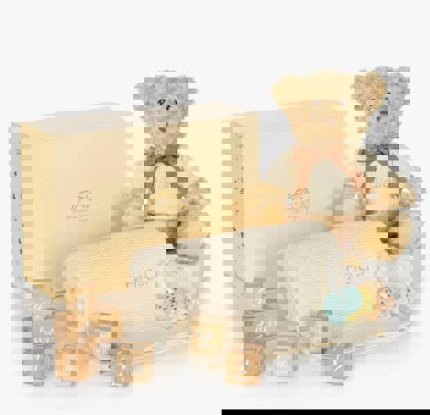 The Baby Gifting Company Milestone Snuggles Personalised Baby Gift Set