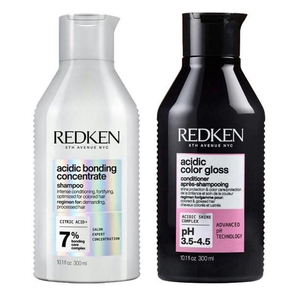 Redken Acidic Bonding Concentrate Shampoo Acidic Color Gloss Conditioner Duo