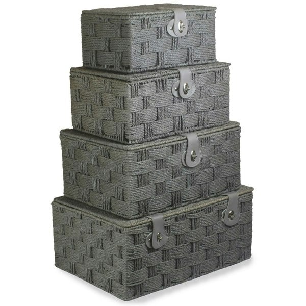 Twisted Grey Paper Rope Basket