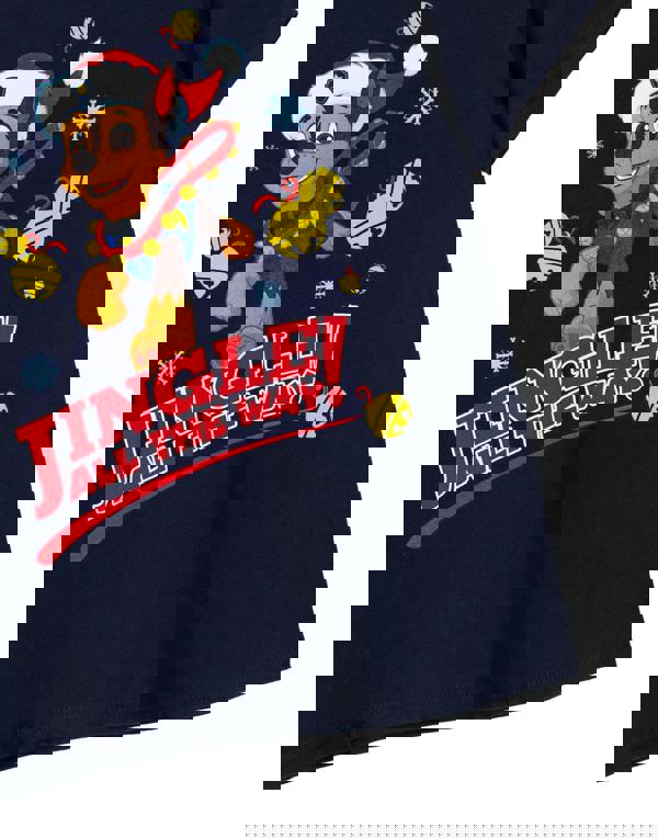 Paw Patrol Boys Blue Chase Jingle All the Way Short Sleeved T-Shirt