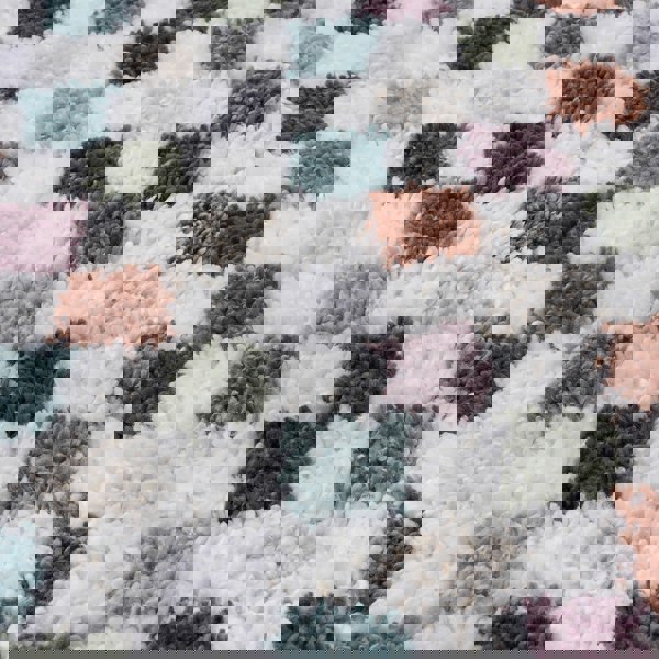 Moodi Shaggy Multicolour Rug, tartan design, high & fluffy pile | THE RUGS
