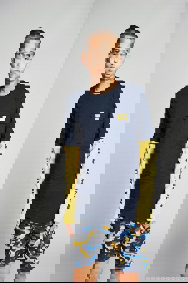 Beat Boyz Club Layo Long Sleeve T-Shirt - Navy/Yellow