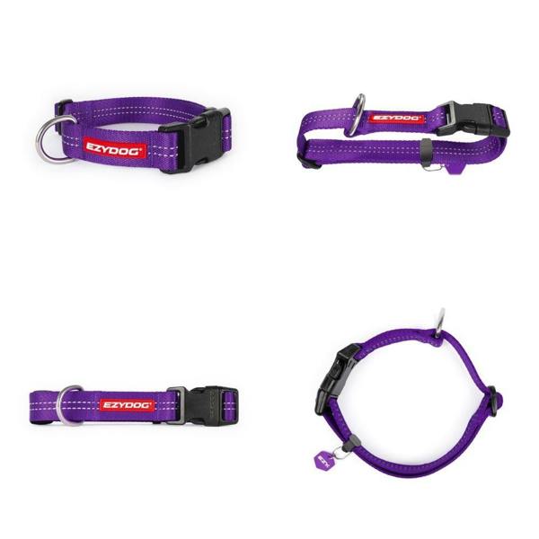 EzyDog Essential Adjustable Dog Collar in Purple