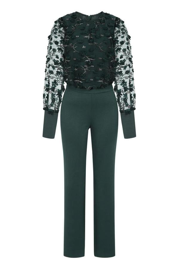 HotSquash Ponte Jumpsuit with Blouson Sleeves