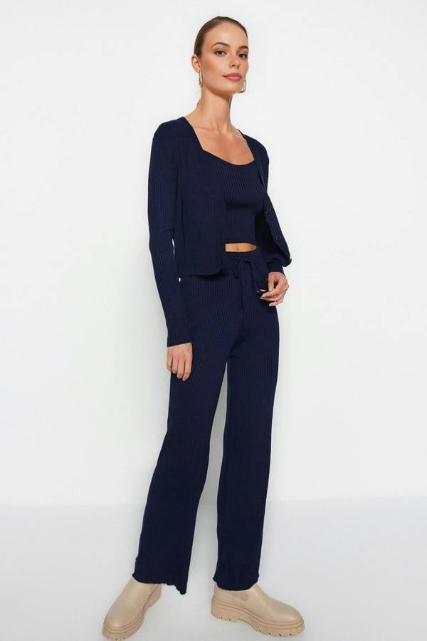 WOVCOR 3-Piece Knit Cardigan, Top & Pants Set