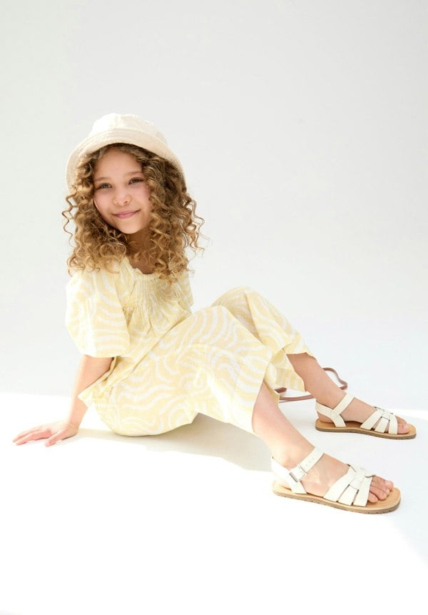 Kids Nia Shirred Neck Zebra Swirl Print Co-Ords Set In Yellow - image 2