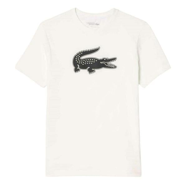 Lacoste Mens Logo Quick Dry Regular T-Shirt - White - 