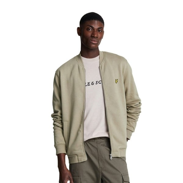 Lyle & Scott Mens Jersey Bomber Jacket - Sage Uniform