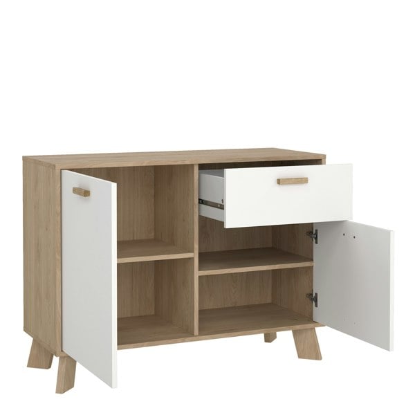 Furniture To Go Ikast Sideboard 2 Doors + 1 Drawer in Jackson Hickory and White