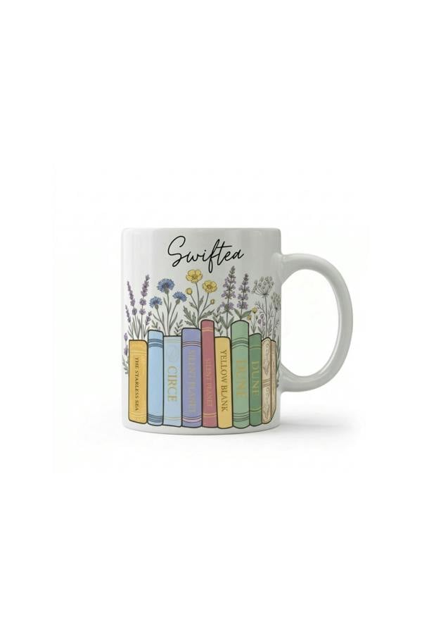 Dyzi Swiftea Book Themed Quote Ceramic Coffee Mug White