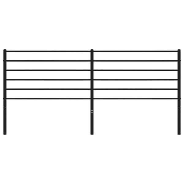 Berkfield Metal Headboard Black 200 cm