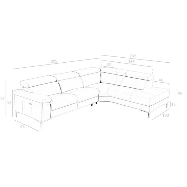 Angel Cerdá Relax corner sofa in dark grey leather 6111/6112
