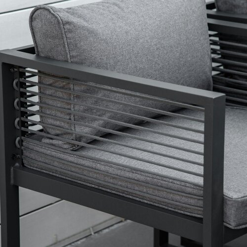 Wyld Haus Sekalu Grey 8 Seater Grey Rattan Rope and Aluminium Outdoor Dining Set With Glass Top Table