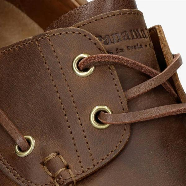 Panama Jack Boat C5 Men's Waterproof Bark Brown Leather Lace-Up Low-Cut Ankle Boots -